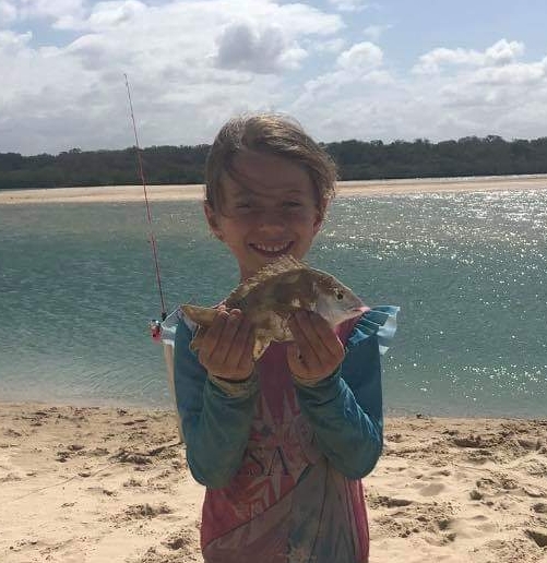 Maddison Moore with a  bream. Burnett River fishing unreal