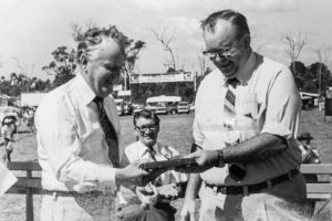Roy Deicke (right) with Premier Joh Bjelke- Petersen in 1981