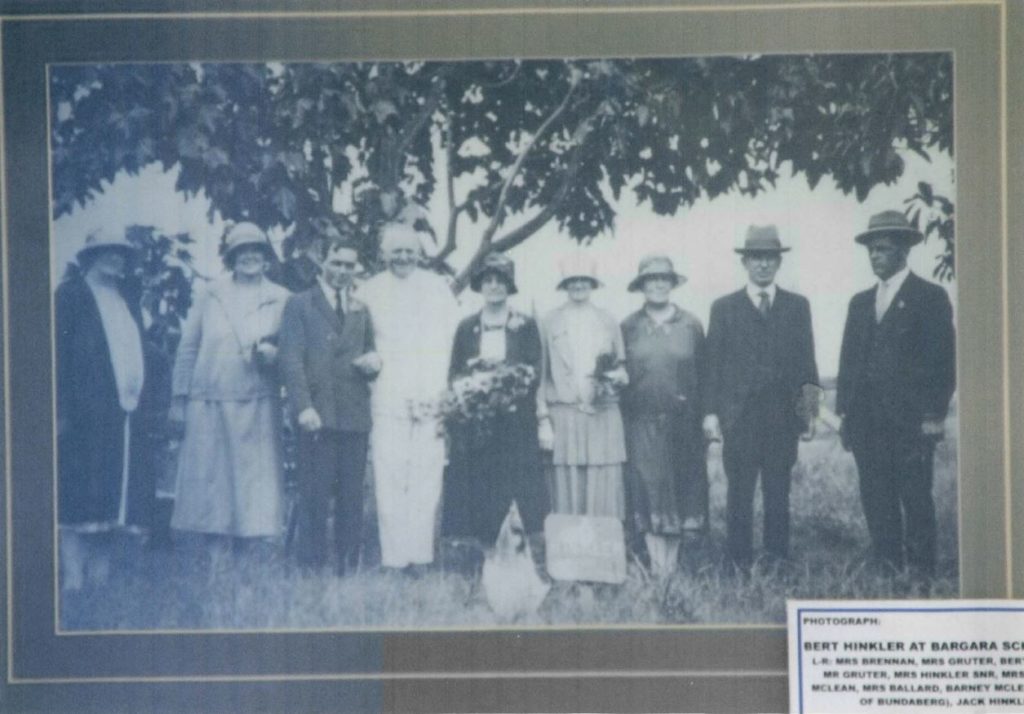 A picture of Bert Hinkler at a "blessing" for the Bargara candlenut tree in 1928