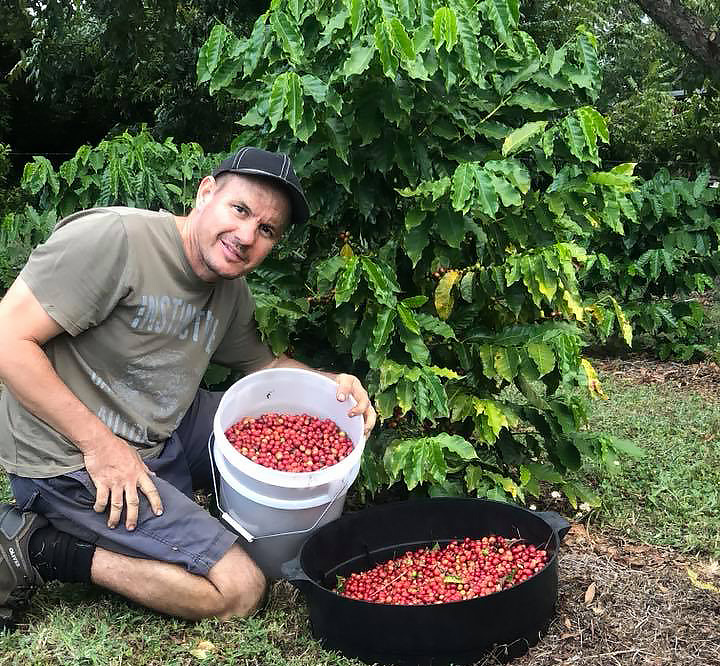 Kadilly Coffee owner Rod Walmsley with his coffee beans.