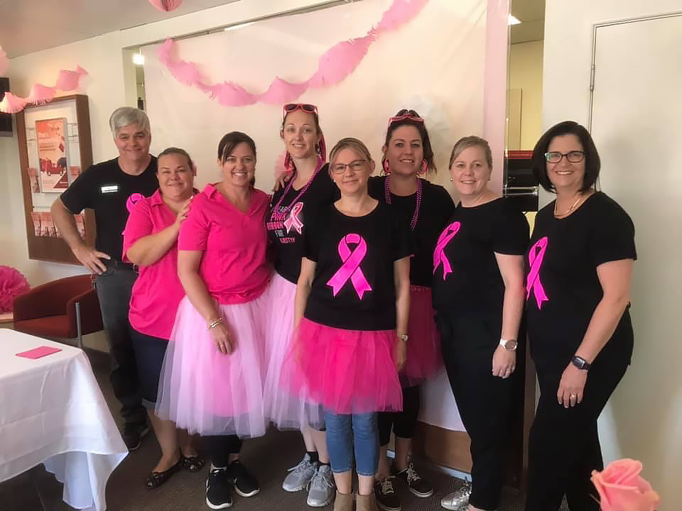 Pink was the theme of the day at the Pink Ribbon Breakfast with Oky Doke Cafe and Gin Gin Community Bank.