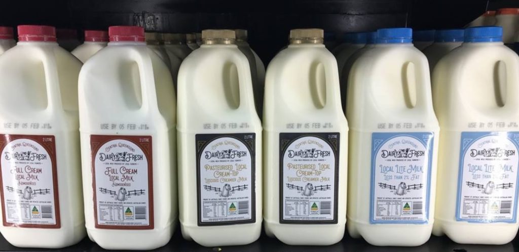 CQ Dairy Fresh produces milk from their farm in Coulston Lakes.