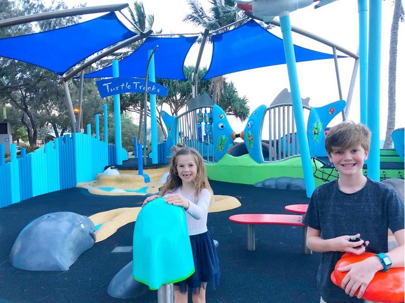 Having a great time at the Bargara turtle playground.