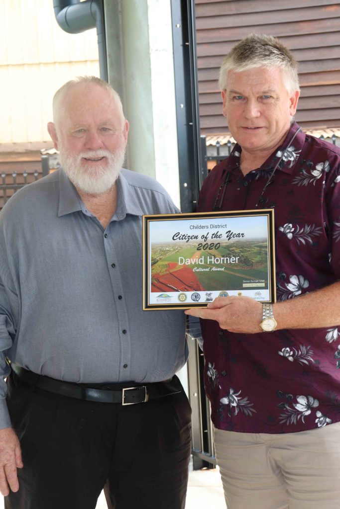 Award winner David Homer with Cr Trevor. Australia Day