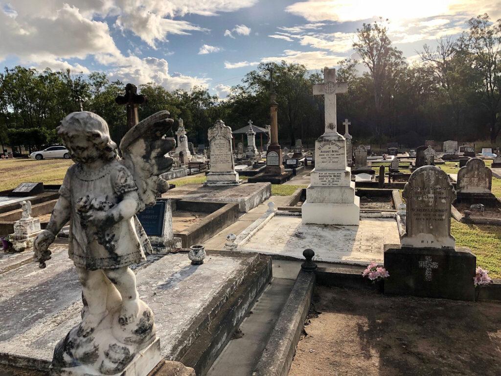 The Apple Tree Creek Cemetery near Childers is one of the oldest cemeteries in the district and has some beautifully ornate examples of the work of the monumental mason.