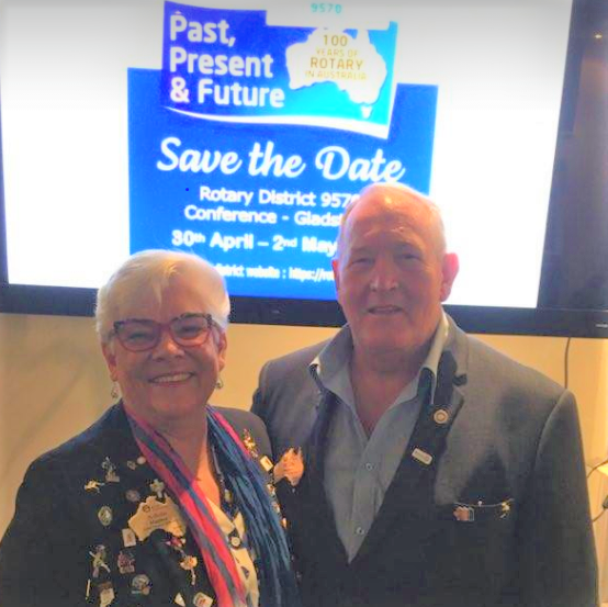 Rotary District Governor Adele Hughes and husband Wade visited Bundaberg's newest Rotary Club.