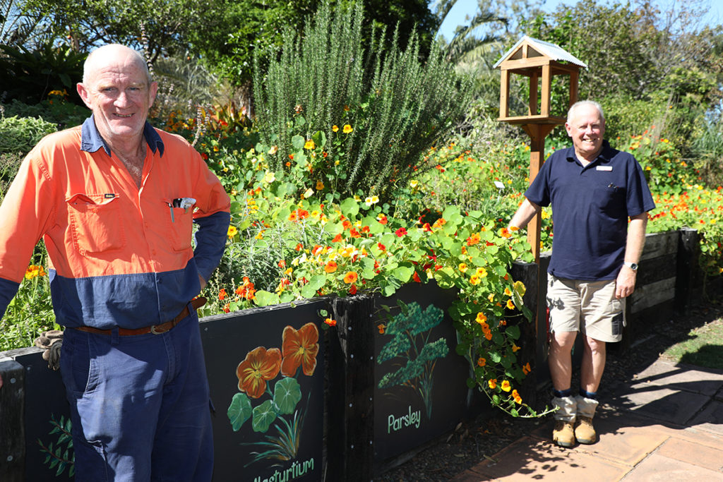 Peter Maike and Richard King at the Tom Quinn Centre gardens