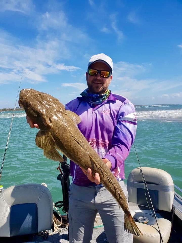 Brett Morgan with the cracker flathead he caught last weekend
