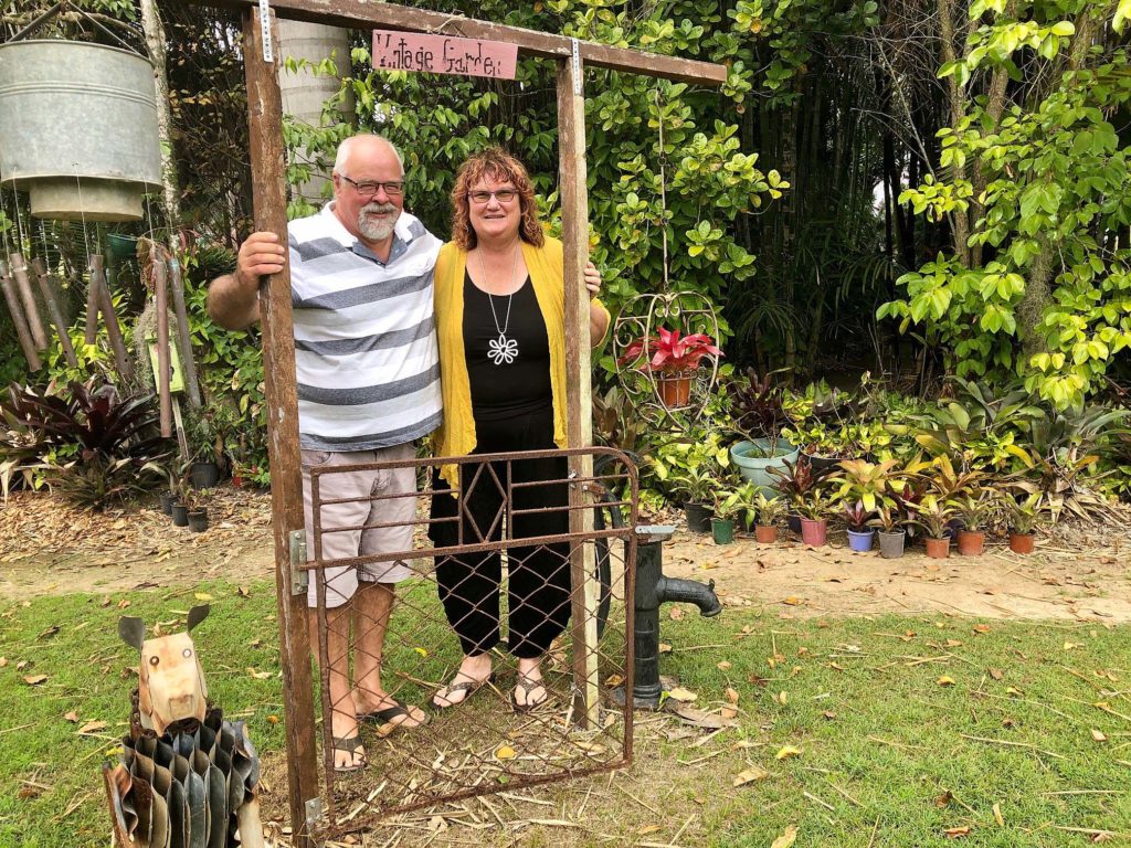 Michael and Janine Tyler with one of the eye-catching installations at their Alloway property.