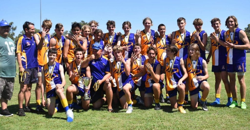ATW Eagles with the Colts’ Premiership Trophy – Players: Nick Creighton, Luke Wyatt, Harry Gardiner, Harry Schneider, Jack Gardner, Cody Davis, Tyrone Russell, Adam Marks, Max Jonsson-Harlacz, Trent Burchard, Tobey Nunn, Owen Collins, Jesse Young, Tom Daly, Patrick Newland, Josh Dickson, Dan Baker, Coen Broadfoot, Fletcher Ace, Jak Quinn, Samuel Thompson.