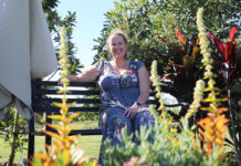 Person, plants