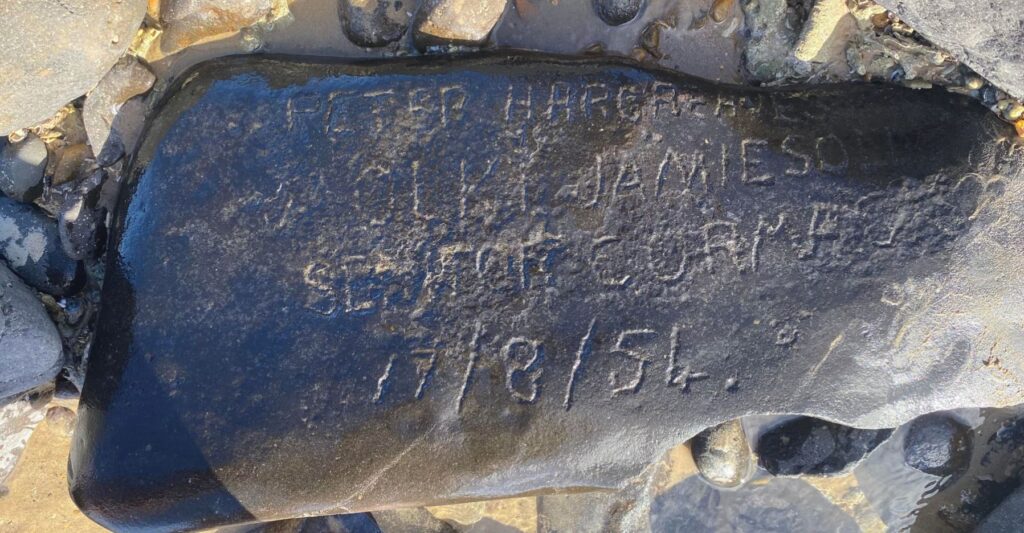 engraved rock Nielson Park