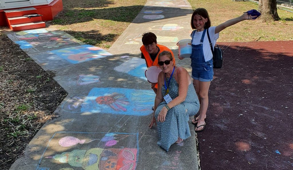 chalk the sidewalk