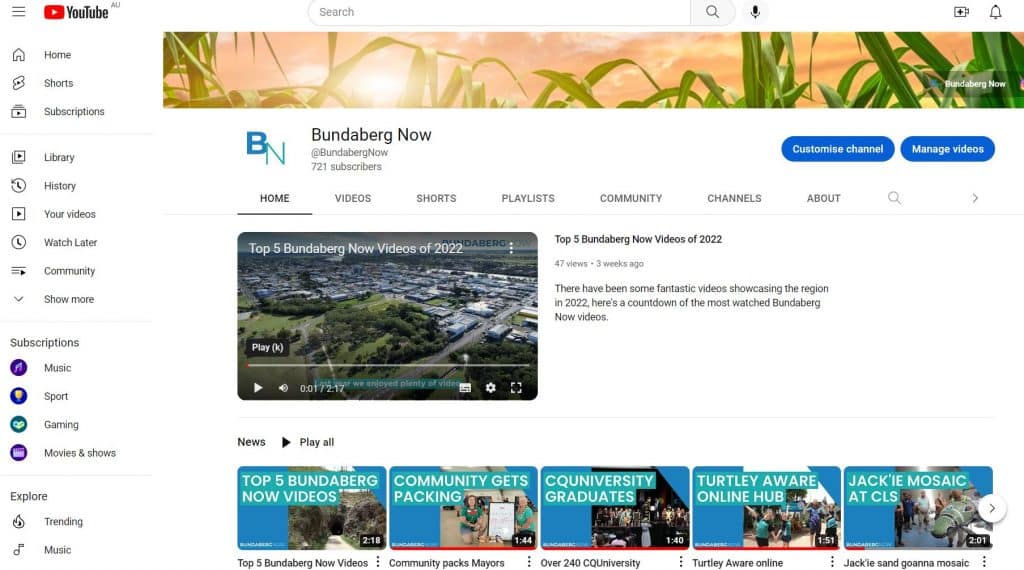 Bundaberg Now youtube