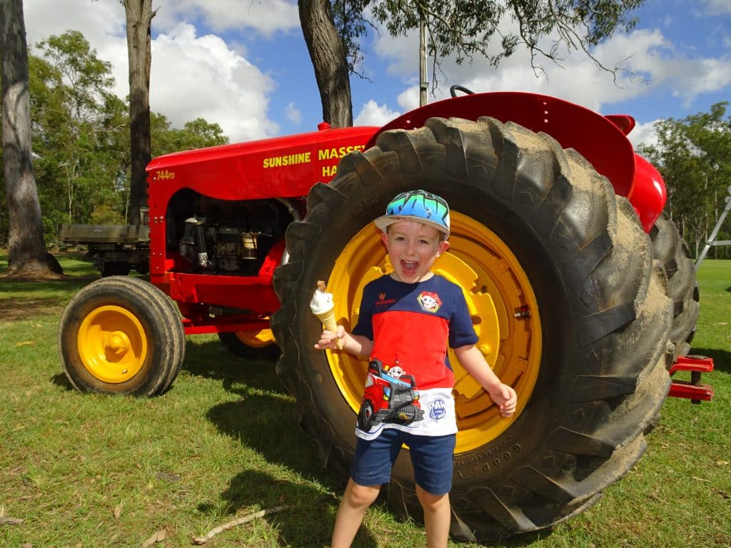 Tractor enthusiast Jax McFarlene, 4, couldn’t wait to see all the big equipment at the Yesteryear Machinery Rally.