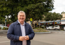 Bundaberg Regional Council Mayor Jack Dempsey in Churchill Street, Childers