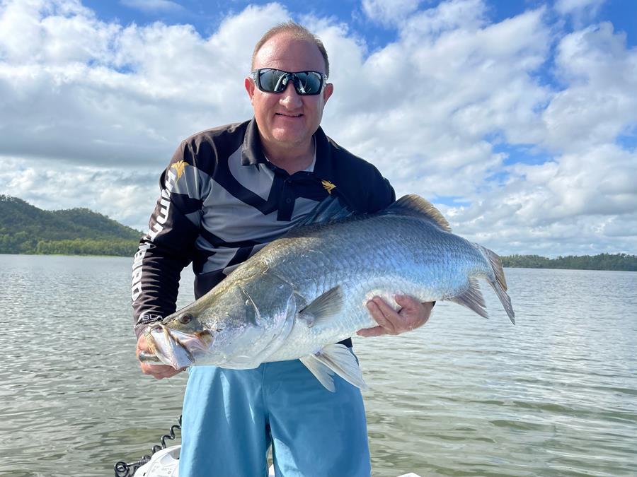 Jamie Walsh managed this solid 107cm barra in Lake Monduran.