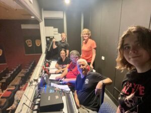 The Playhouse Theatre Grease Lighting and Sound team test out the new, improved Lighting Box