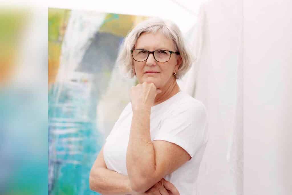 Kym Barrett contemplate