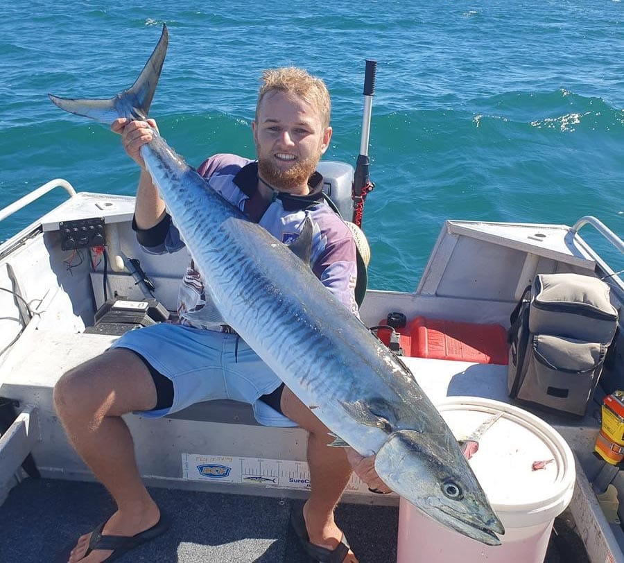 Adrian Deanoz with a big spanish mackerel caught on a live bait