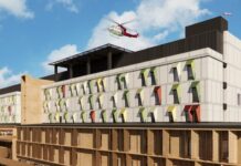 Artist impression - new Bundaberg Hospital rooftop helipad