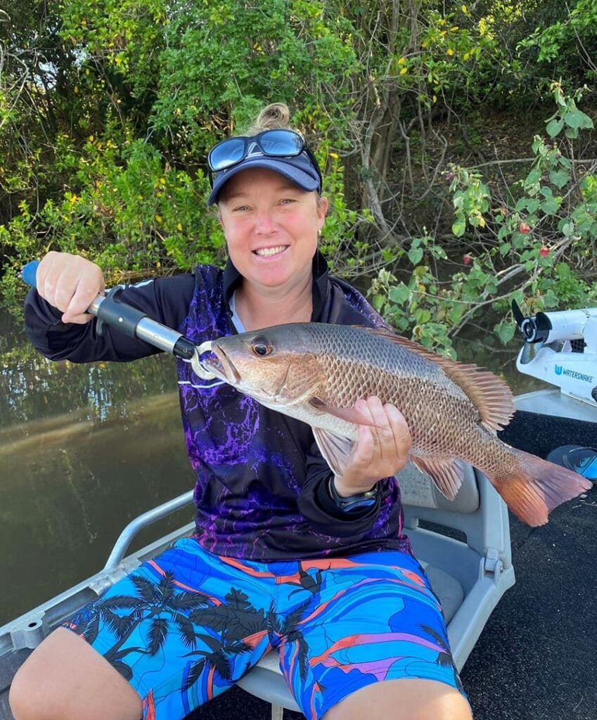 Tahlee Taylor with a nice mangrove jack.