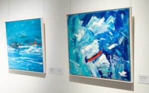 Artwork from the Antarctic Reflections exhibition, now on display in the foyer of the Moncrieff Entertainment Centre.
