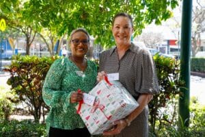 Elisa Mayberry and Mayor Helen Blackburn