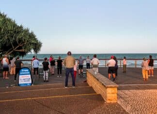 Qi Gong on the Bargara foreshore timber deck as part of Be Active Be Alive.