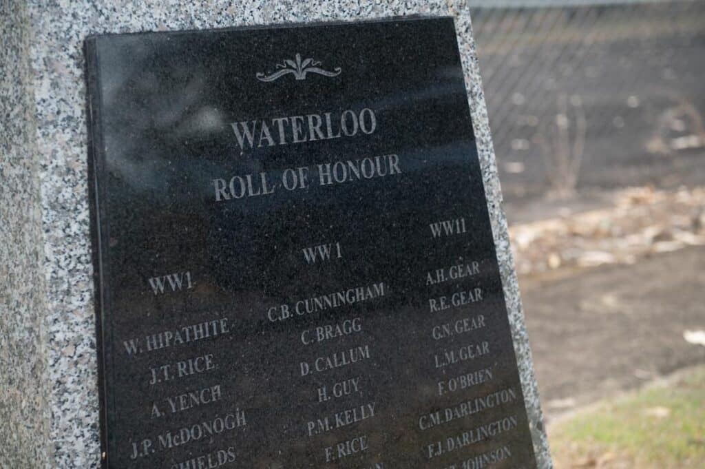 Waterloo Roll of Honour.