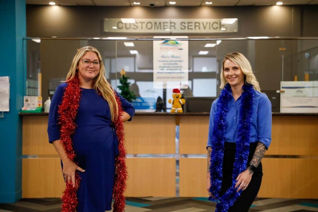 Council Christmas Closure Customer Service Staff - Rachell Le Bherz and Keeley Sharpe