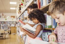 Children visiting the library