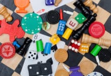 Board games and Lego fun at the Bundaberg Library Miscellaneous board game pieces on a chess board