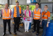 Group holding assortment of items containing embedded batteries.