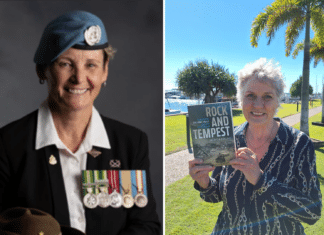 Servicewomen share their stories at library ANZAC talk Army veteran Terrie-Ann Howard (left) and Navy veteran Patricia Collins (right).