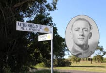 Aitkenhead Street badged for WWII soldier