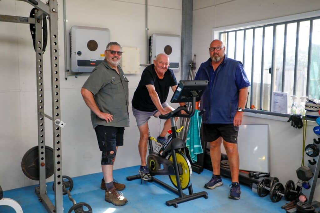 Woodgate Men's Shed - John Henderson, Michael Naughton and Rob Purves