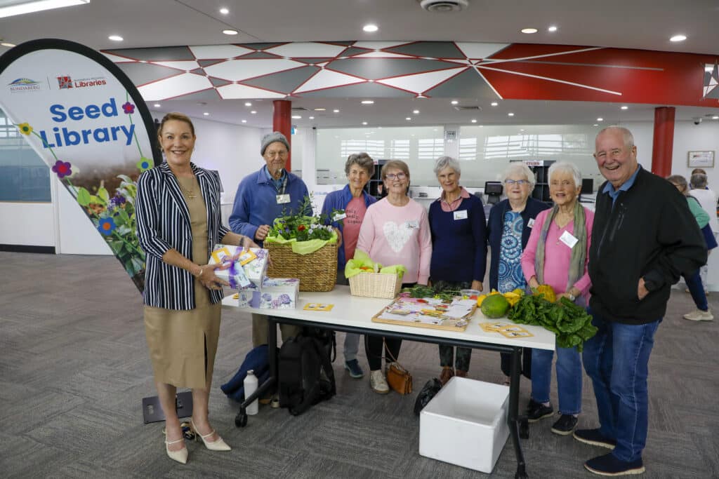 Mayor Helen Blackburn and Councillor Steve Cooper with Bundaberg Organic Gardeners.