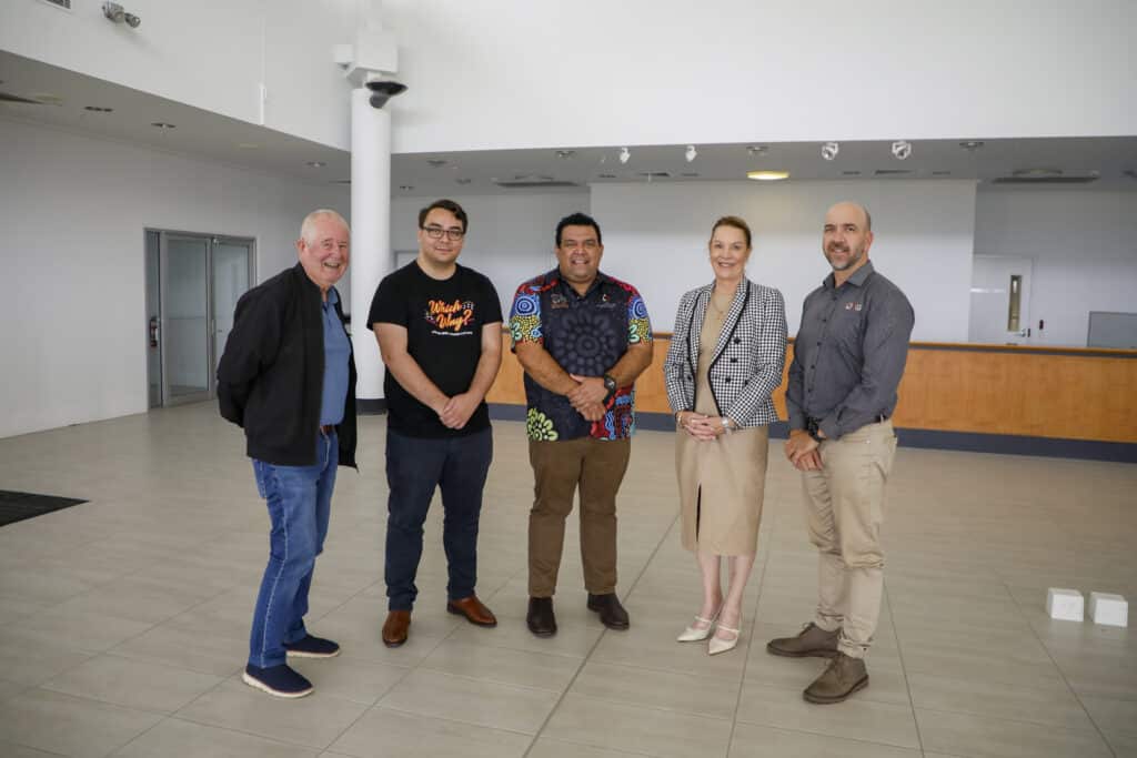 Councillor Steve Cooper, Kane Leong, Matthew Cooke, Mayor Helen Blackburn and Daniel Reeves.
