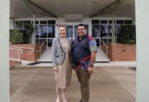 Mayor Helen Blackburn and FNBGGGTB Group CEO Matthew Cooke at 160 Hughes Road, Bargara.