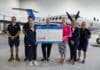 Bundaberg Regional Council continues it valuable support Royal Flying Doctor Service donation: Luke, Cav, Robyn, Shannon, Mayor Helen Blackburn, Cr Deb Keslake and Fenella.