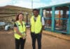 Bundaberg Regional Council Branch Manager, Waste and Recycling Services Kerry Dalton with CQUniversity PhD candidate Nadun Bulathge.