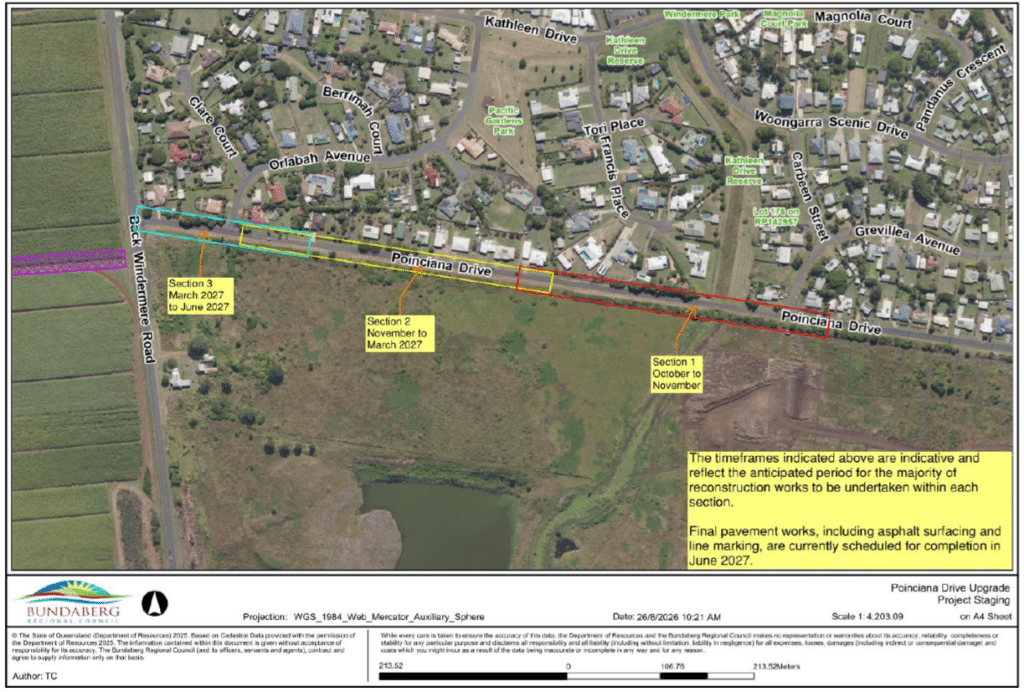 Poinciana Drive Upgrade Project staging.