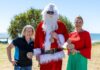 CLS Maki Print Bev Avis, Mayor Helen Blackburn and Santa.